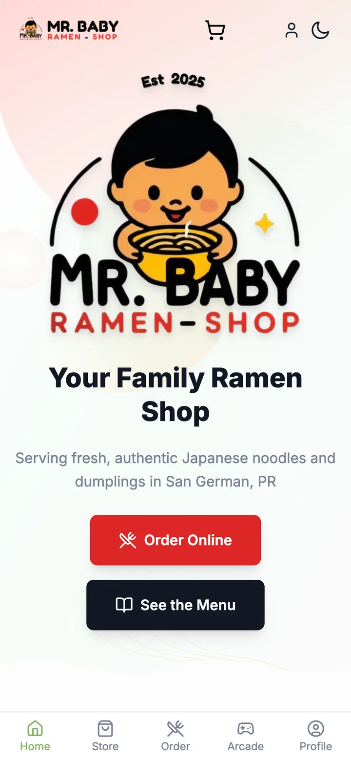 Mr. Baby Ramen app screen