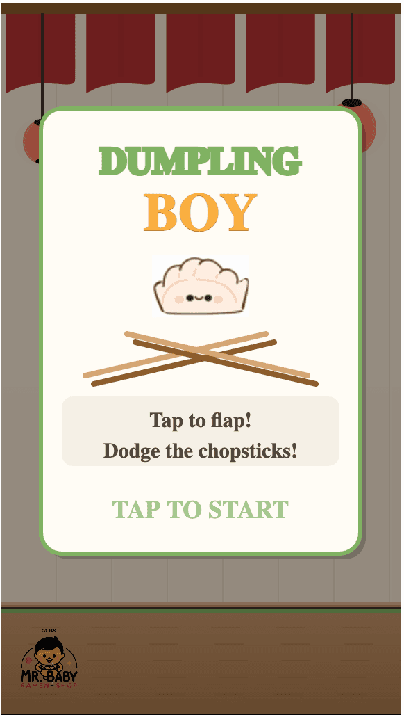 Dumpling Boy game start screen